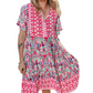 Robe de Vacances Bohème à Col en V