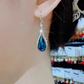 Boucles d’oreilles pendantes classiques bleues pour femme