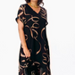 🌟✨ PROMO -50% ! Robe Midi Fluide Décolleté V Profond – Double Couche Premium, Tissu Respirant Anti-Plis, Fente Latérale, Nœud Réglable · Noir · S à 5XL · Brunch Vacances Soirée 🎁