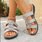 Sandales à enfiler à ornements floraux pour femmes