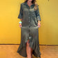 Robe Chemise à Boutons avec Volants à l’Ourlet pour Femme
