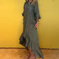Robe Chemise à Boutons avec Volants à l’Ourlet pour Femme