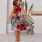 Robe fluide à imprimé pour femme avec col en V