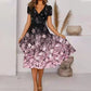 Robe fluide à imprimé pour femme avec col en V
