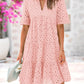 Robe courte décontractée élégante en dentelle ajourée à volants pour femme