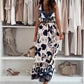 Robe Longue Fleurie Sans Manches à Col en V pour Femme