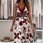 Robe Longue Fleurie Sans Manches à Col en V pour Femme