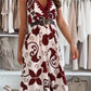 Robe Longue Fleurie Sans Manches à Col en V pour Femme