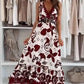 Robe Longue Fleurie Sans Manches à Col en V pour Femme