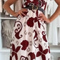 Robe Longue Fleurie Sans Manches à Col en V pour Femme