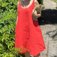 Robe décontractée sans manches à col rond pour femme