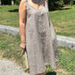 Robe décontractée sans manches à col rond pour femme