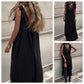 Robe Longue Sans Manches à Col en V en Dentelle pour Femme