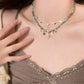 Collier de Clavicule Rétro Superposé à Couches pour Femme