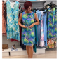 Robe à pois et fleurs sans manches avec taille ajustable