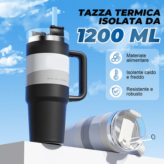 1200 ml Mug Isotherme pour Fitness et Utilisation en Voiture