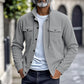 Veste boutonnée en velours côtelé à manches longues pour homme