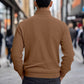 Veste boutonnée en velours côtelé à manches longues pour homme