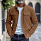 Veste boutonnée en velours côtelé à manches longues pour homme