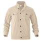 Veste boutonnée en velours côtelé à manches longues pour homme