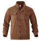 Veste boutonnée en velours côtelé à manches longues pour homme