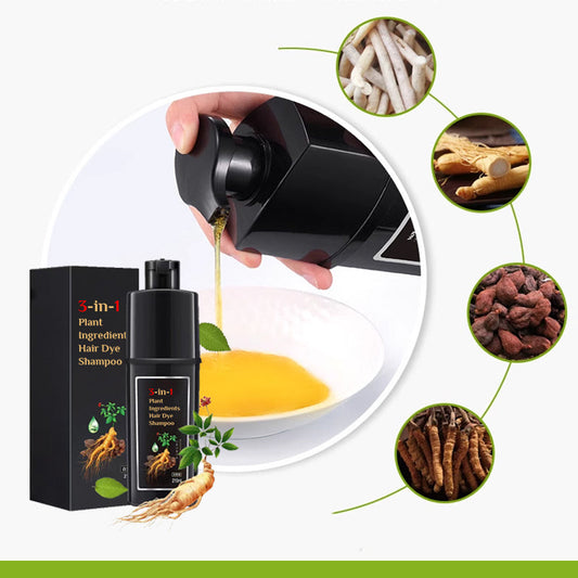 📢📢 50 % de réduction !! ⏰Shampooing colorant pour cheveux à base d'ingrédients végétaux - Noir