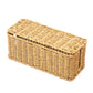 Boîte de rangement de câbles en rotin tressé avec couvercle