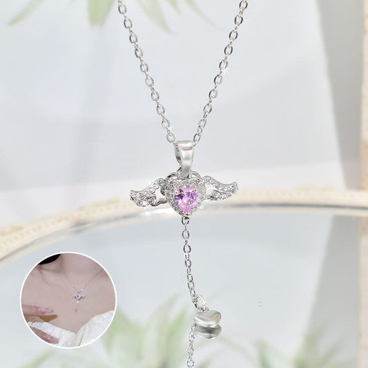 Collier ailes d’ange roses