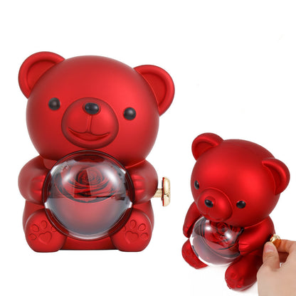 ⏰🌹Soldes surprise pour la Saint-Valentin : 50 % de réduction !!💝Adorable ours en peluche avec rose éternelle -- Collier📿+Rose éternelle🌹+Ours en peluche🧸