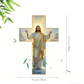 🔥 Offre Limitée ! ✨ Décoration Murale Croix Jésus Rétro - Bordure Dorée Élégante, Acrylique Lumineux, Symbole de Foi Inspirant ✝️✨