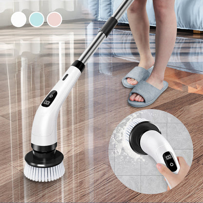 🔋🧽 50 % de réduction ⚡ Brosse de nettoyage électrique 9-en-1 – Sans fil, puissance réglable & têtes interchangeables pour salle de bain, cuisine et plus ! ✨🚿