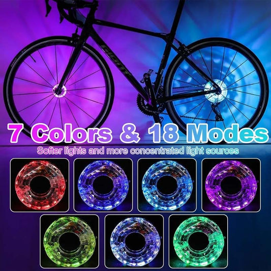 📢📢50 % de réduction !!! ✨ Éclairage LED pour moyeu de roue de vélo pour la conduite de nuit