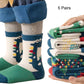 Chaussettes Thermiques Épaisses à Motifs Jacquard de Dessin Animé pour Enfants