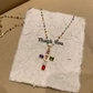 Colorful Rhinestone Cross Pendant Necklaces