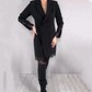 Robe blazer croisé à bordure en dentelle