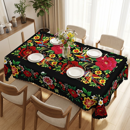 🔥Vente chaude🔥Nappe florale mexicaine avec bord festonné (50% de réduction)