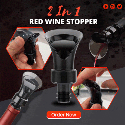 🍷🧪 Bouchon verseur 2-en-1 pour vin – Silicone + acrylique, pompe à vide et obturateur, préserve fraîcheur et arôme jusqu’à 10 jours, compatible avec toutes les bouteilles, le gardien de vos grands crus entamés 🛡️💨