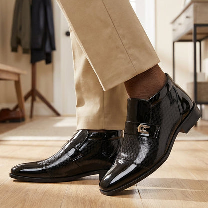 Chaussures de Ville Élégantes pour Homme en Cuir PU Brillant