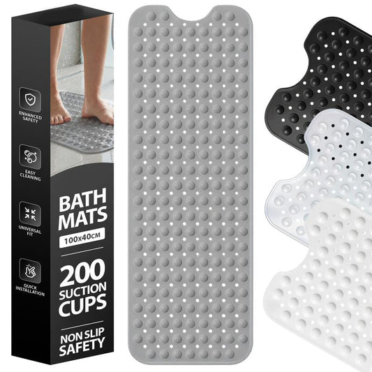 Tapis de Baignoire Antidérapant 100 × 40 cm avec Ventouses