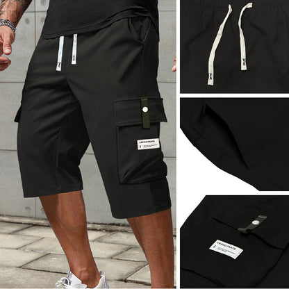 📢📢50 % de réduction !! ⏰Pantalon cargo capri décontracté à cordon pour homme