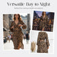 👚 60% DE RÉDUCTION! 🐆 Ensemble 2 Pièces – Haut à Col V & Jupe Imprimé Léopard, Look Tendance & Tissu Fluide 🌸