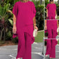 💐 50% DE RÉDUCTION ! Top Asymétrique & Pantalon Large – La Tendance qui Allonge la Silhouette 🌸👗【Offre Flash】