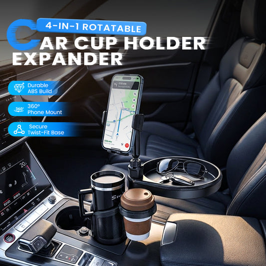 Extenseur de porte-gobelet de voiture rotatif 4-en-1