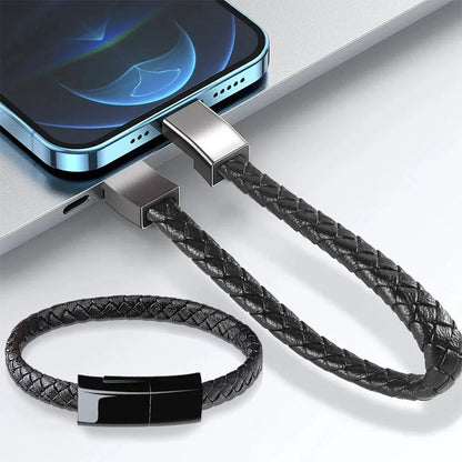 Câble bracelet portable à charge rapide compatible iPhone, Android et USB-C