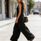 Women's Sleeveless V-Neck Wide-Leg Jumpsuit