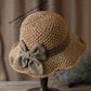 👒✨50 % de réduction🔥Chapeau de soleil élégant en paille tressée avec un nœud