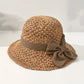 👒✨50 % de réduction🔥Chapeau de soleil élégant en paille tressée avec un nœud