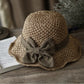 👒✨50 % de réduction🔥Chapeau de soleil élégant en paille tressée avec un nœud
