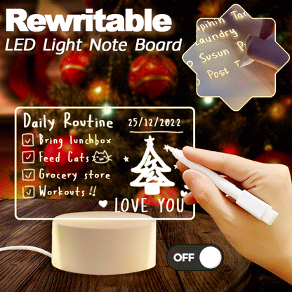 Ensemble de tablette de dessin réinscriptible avec éclairage LED