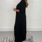 Ensemble femme 2 pièces ample – haut long fendu et pantalon